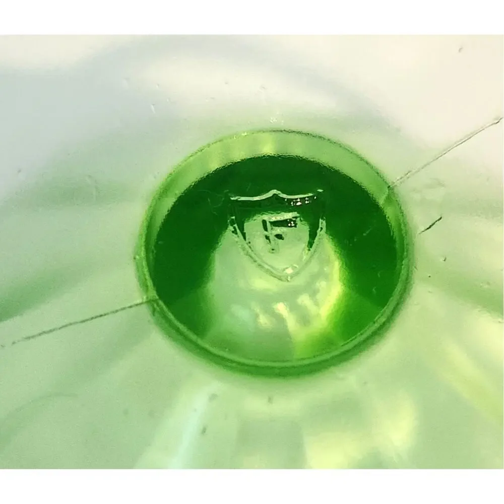 6 Federal Uranium Glass Sherbet Dessert Cups F Shield 3.75